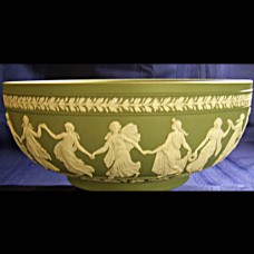Wedgwood Dancing Hours Bowl Green & White 10" diameter