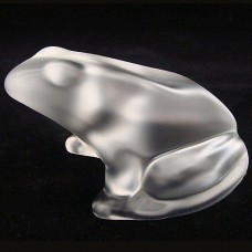 Baccarat Frog frosted sitting 3" tall Baccarat Frog frosted sitting 3" tall