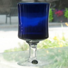 COBALT BLUE by Sasaki Goblet 6.2" tall Japan