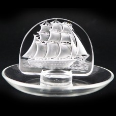 Lalique Caravelle Pin Tray Clipper Ship 