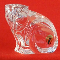 Waterford Cat Looking Down 3.74" tall