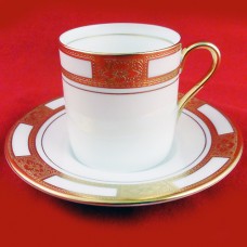 Aynsley Empress White & Gold After Dinner Cup & Saucer 