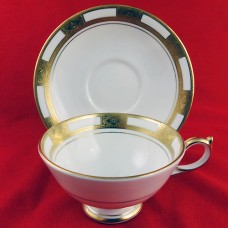 Aynsley Empress White & Gold Cup & Saucer 