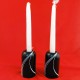 Block Spal Black Pearl Candle Sticks Pair 4.25" tall