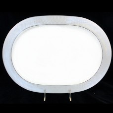 Block Spal Grey Dawn Platinum Oblong Platter 15.5" long