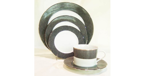 Block Spal Block Spal Midnight Platinum Band 5 Piece Place Setting