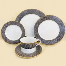 Block Spal Terra 5 Piece Place Setting gold band