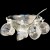 Bohemian Crystal Punch Bowl with 12 Cups & Ladle