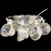 Bohemian Crystal Punch Bowl with 12 Cups & Ladle
