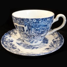 COACHING SCENES BLUE by Johnson Brothers Cup & Saucer