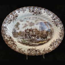 COACHING SCENES BROWN by Johnson Brothers Platter 12"