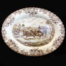 COACHING SCENES BROWN by Johnson Brothers Platter 13.75"