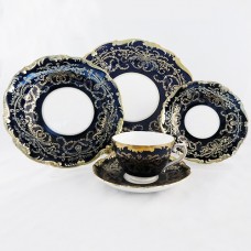 Coalport Anniversary Cobalt 5 Piece Place Setting