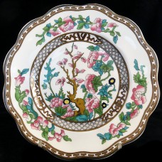 Coalport INDIAN TREE Salad Black Stamp Fluted 7.8"