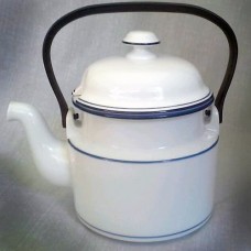Dansk Christianshavn Blue Tea Pot Black Handles 7.25" tall