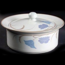 Dansk Tivoli Belles Fleurs Taupe Round Covered Baker 10.25"