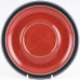 Denby Harlequin Breakfast Saucer Blue Rim Red Centre