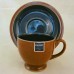 Denby Harlequin Cup & Saucer Red OUT/ Blue IN