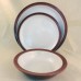 Denby Harlequin Lite Salad 8.5" White Centre Red Rim