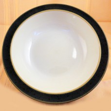 Denby Harlequin Lite Soup Cereal 7" White Centre Green Rim