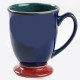 Denby Harlequin Mug Blue OUT/ Green IN Red Base 4.25" 