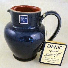 Denby Harlequin Pitcher Red IN /Blue OUT 6" tall 1 Pint