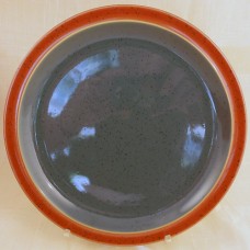 Denby Harlequin Salad Plate 8.5" Red border /Green inside
