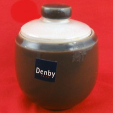 Denby Smokestone Covered Sugar Bowl 4.5" tall