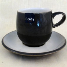 Denby Smokestone Mug & Saucer 3.25" tall