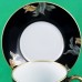 Fitz & Floyd Cloisonne Peony Black Saucer 5.5"