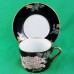 Fitz & Floyd Cloisonne Peony Black Saucer 5.5"