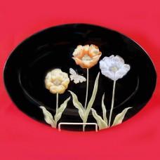 Fitz & Floyd Midnight Poppy Platter Oval 14" long