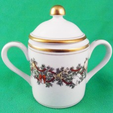 Fitz & Floyd St Nicholas Covered Sugar 4.5" tall
