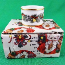 Fitz & Floyd St Nicholas Napkin Rings set of 4