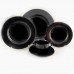 Fitz & Floyd Total Color Spectrum Black 5pc 