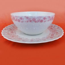 Georges Boyer Riviera Rose Gravy Boat attached Stand