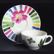 Gien Couleurs du Temps Cup and Saucer