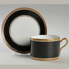 Ginori Contessa Black Cup & Saucer Can Shape