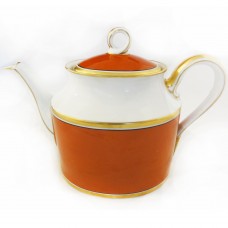Ginori Contessa Rust Red Tea Pot 8 inches tall