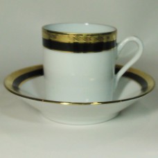 Ginori Palermo Black Coffee Cup & Saucer AD 