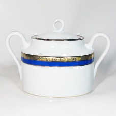 Ginori Palermo Blue Covered Sugar Bowl