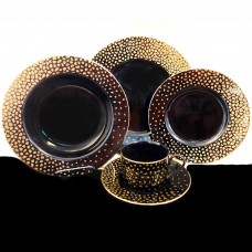 GOLD DUST BLACK #1052 Lazlo by Sango 5 Piece Place Setting