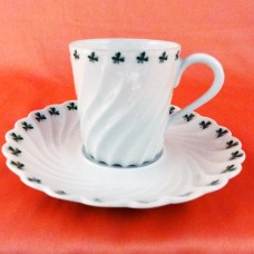 Haviland Limoges Shamrock Espresso Cup & Saucer 2.25" tall