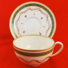 Haviland Limoges VIEUX PARIS GREEN Cup & Saucer set NEW NEVER USED made in France