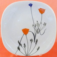 Langenthal Floral Portraits Poppies and Brodiaea Salad Plate