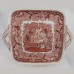 Masons Pink Vista Cake Plate rectangular 10.75x9