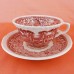 Masons Pink Vista Cup and Saucer 2 inches tall