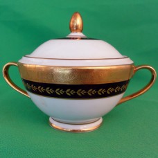 Minton Imperial Gold Cobalt Covered Sugar Bowl