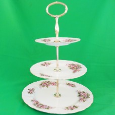 Paragon Mayflower 2 Tiered Cake Plate 14" tall