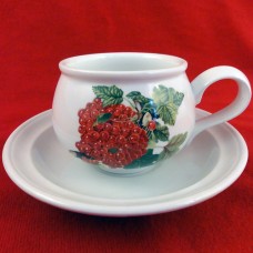 Portmeirion Pomona Plain Red Currant Cup & Saucer